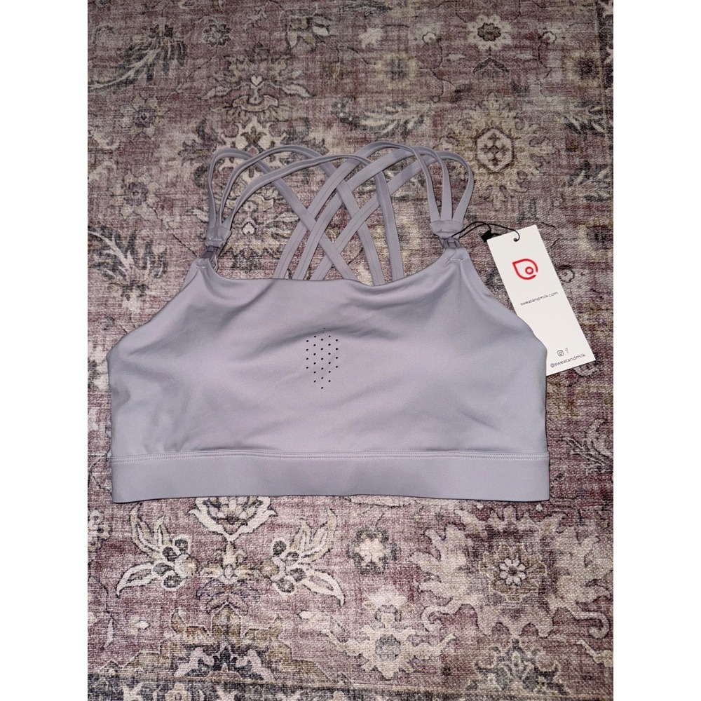Light Lavender Strappy Sports Bra - sweat and milk